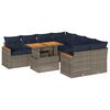 vidaXL Set Divano da Giardino 9 pz con Cuscini Grigio in Polyrattan
