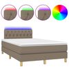vidaXL Letto a Molle con Materasso e LED Tortora 120x200cm in Tessuto