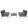 vidaXL Set Divani da Giardino 5 pz con Cuscini in Polyrattan Grigio