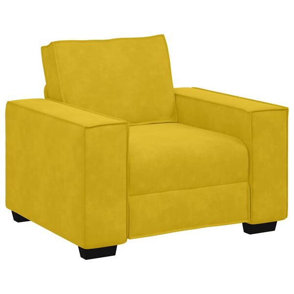 vidaXL Divano Sedia Giallo 100x78x84 cm Velluto