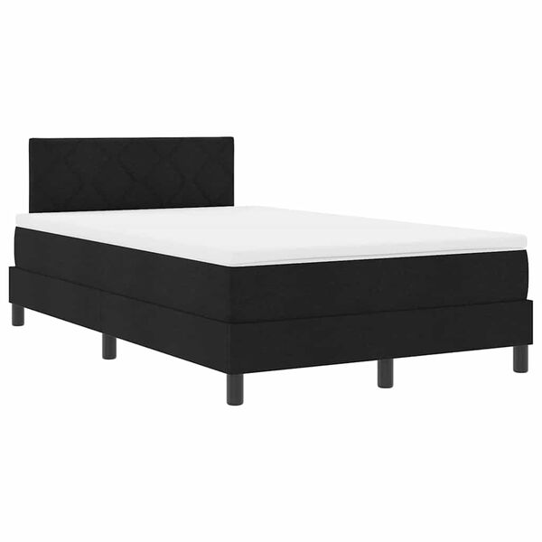 vidaXL Letto a molle con materasso Nero 120 x 190 cm Tessuto