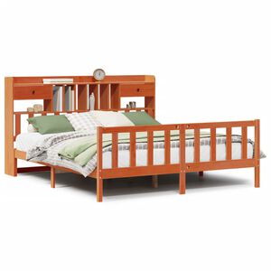 vidaXL Letto Libreria senza Materasso Marrone Cera 200x200 cm in Pino