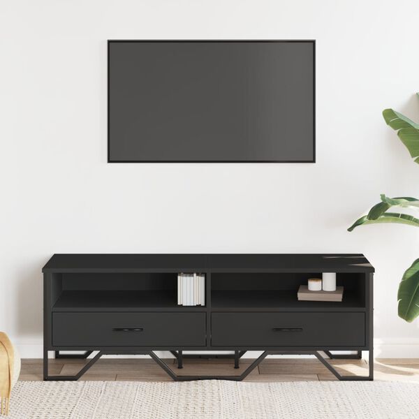 vidaXL Mobile Porta TV Nero 122x34x41 cm in Legno Multistrato