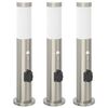 vidaXL Lampioni a dissuasore con sensore e presa 3 pz 50 cm Acciaio Inox IP44
