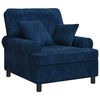 vidaXL Poltrona XL con Cuscini Navy Tessuto a 1,5 linee