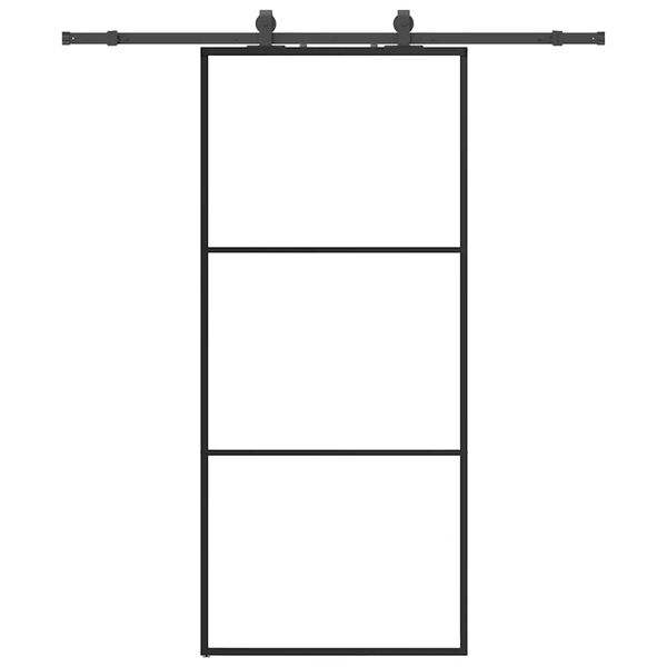 vidaXL Porta Scorrevole con Ferramenta Nera 90x205 cm in Vetro ESG