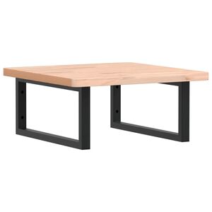 vidaXL Ripiano a Parete per Lavabo in Acciaio e Massello di Faggio