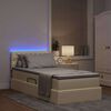 vidaXL Letto con contenitore e LED con led Crema 100 x 200 cm Tessuto