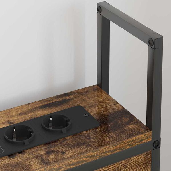 vidaXL Testiera con Stazione di Carica e Storage Rovere fumo 90 cm