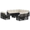 vidaXL Set Divano da Giardino 12 pz Nero e Bianco Crema polyrattan