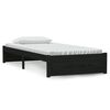 vidaXL Giroletto Nero in Legno Massello 90x190 cm Single