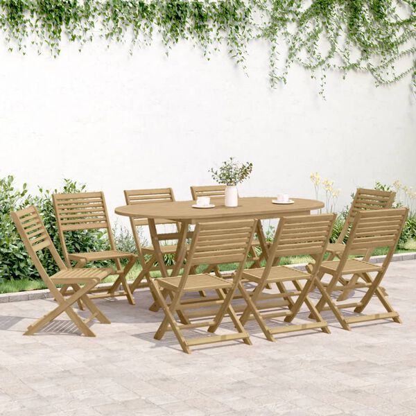 vidaXL Sedie Giardino Pieghevoli 8 pz 48,5x61,5x87 cm Massello Acacia