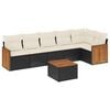 vidaXL Set Divani da Giardino con Cuscini 7pz Nero Polyrattan