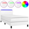 vidaXL Giroletto Molle con Materasso e LED Bianco 80x200 cm Similpelle