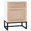 vidaXL Comodino Bianco 40x30x55,5 cm Legno Multistrato e Ferro