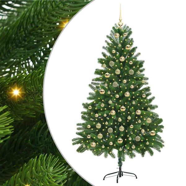 vidaXL Albero di Natale con 300 LED con supporto Verde 180 cm PE