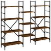 vidaXL Libreria Rovere Fumo 160x28,5x136,5 cm in Legno Multistrato