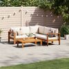 vidaXL Set Divani da Giardino 4pz con Cuscini Legno Massello di Acacia