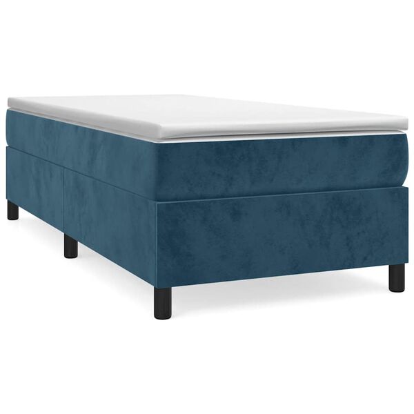 vidaXL Struttura Letto a Rete a Molle Blu Scuro 90x190 cm in Velluto