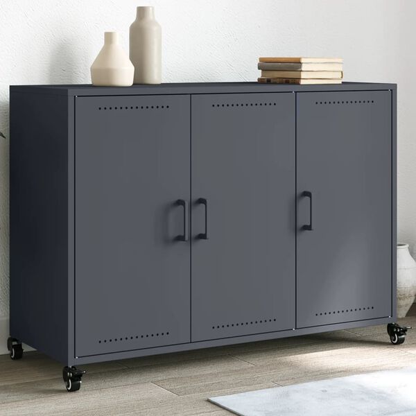 vidaXL Credenza Antracite 100,5x39x72 cm in Acciaio