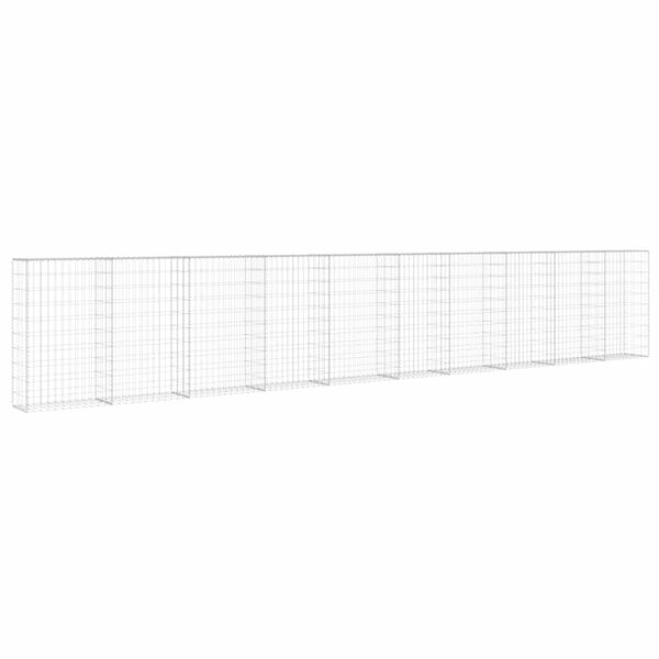 vidaXL Gabbione con Copertura in Acciaio Zincato 600x30x100 cm