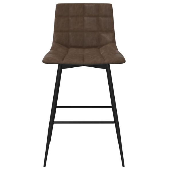 vidaXL Sgabelli da Bar 2 pz Marrone Scuro in Similpelle