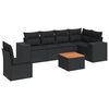 vidaXL Set Divani da Giardino con Cuscini 7pz Nero Polyrattan