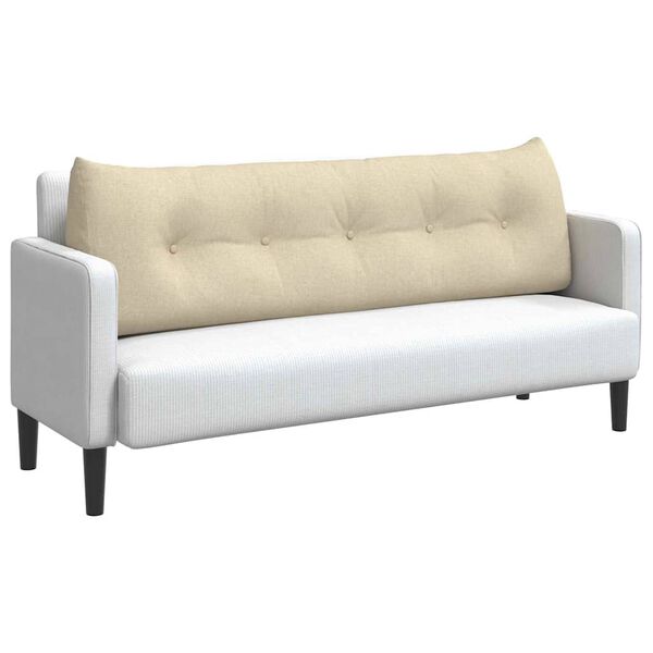 vidaXL Cuscino per Schiena Crema 160 x 24 x 50 cm Tessuto