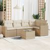 vidaXL Set Divano da Giardino 6 pz con Cuscini Beige in Polyrattan