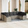 vidaXL Set Divano da Giardino 9 pcs Grigio chiaro polyrattan