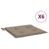 vidaXL Cuscini per Sedia 6 pz Tortora 40x40x3 cm in Tessuto Oxford