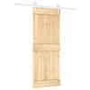 vidaXL Porta scorrevole 80 x 210 cm Naturale e Bianco