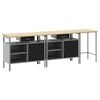 vidaXL Set banco da lavoro 3 pz Rosso e Grigio