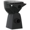 vidaXL WC Senza Brida 7 cm Altezza Extra Chiusura Rallentata Ceramica Nera