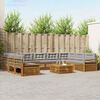 vidaXL Set divani con cuscino 10 pcs Grigio Naturale e Chiaro