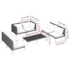 vidaXL Set Divani da Giardino 7 pz con Cuscini Polyrattan Grigio Scuro