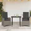vidaXL Set da Pranzo da Giardino 7 pz con Cuscini in Polyrattan Grigio