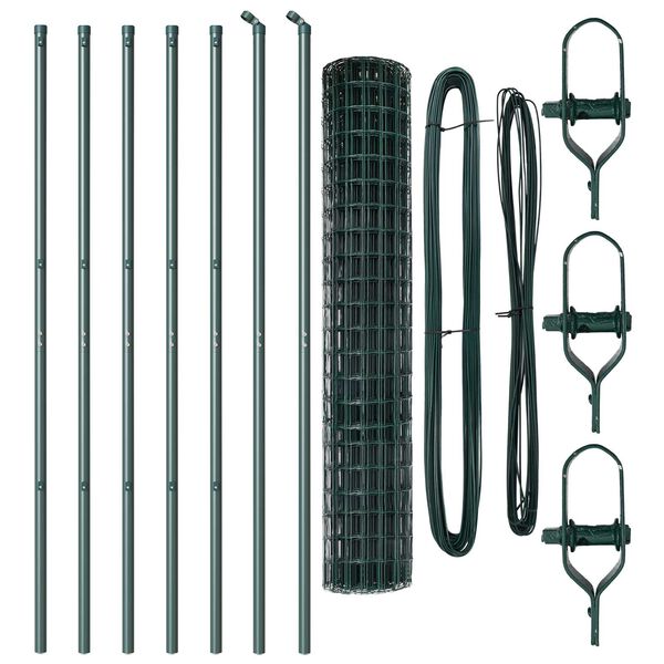 vidaXL Recinzione con Posto Verde 1,6 x 10 m Acciaio e PVC