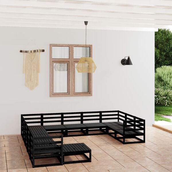 vidaXL Set Divani da Giardino 12 pz in Legno Massello di Pino
