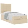 vidaXL Struttura Letto Pouf con Materasso Crema 80x200 cm in Tessuto