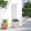 vidaXL Schermo per privacy in giardino Floreale Argento 32 x 140 cm