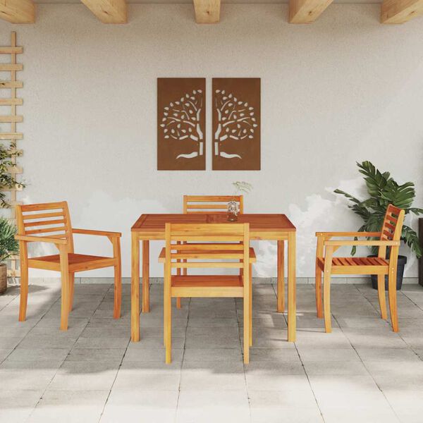 vidaXL Set da Pranzo per Giardino 5 pcs Marrone
