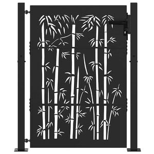 vidaXL Cancello da giardino con blocco Nero 110 x 130 cm