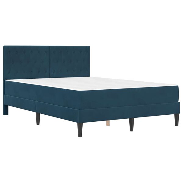 vidaXL Struttura letto con materasso Blu 120 x 190 cm Velluto