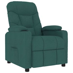 vidaXL Poltrona Massaggiante Verde Scuro in Tessuto