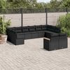 vidaXL Set Divani da Giardino 12 pz con Cuscini Nero in Polyrattan