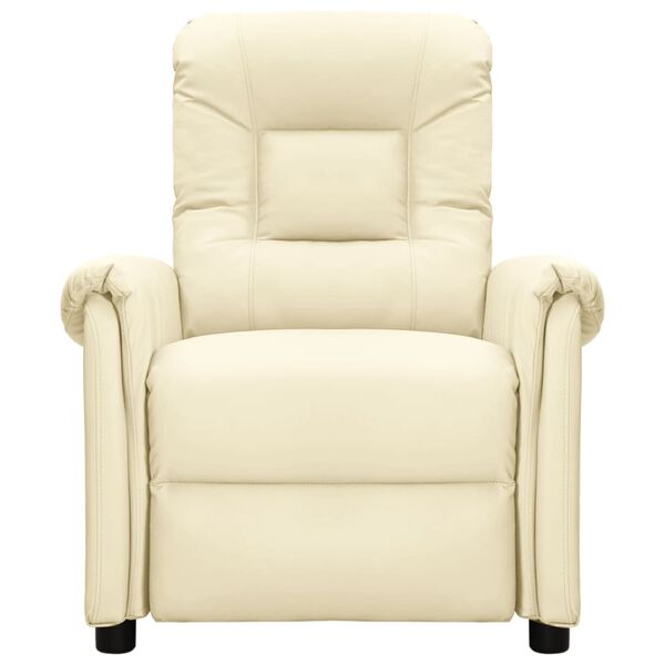 vidaXL Poltrona Massaggiante Elettrica Crema Similpelle