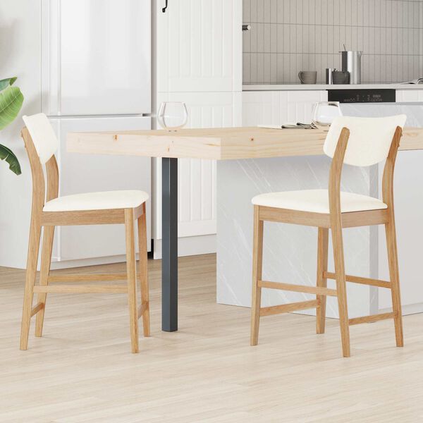 vidaXL Sedie da pranzo 2 pcs Naturale 48 x 49 x 95 cm