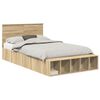 vidaXL Struttura del letto con lo scaffale Rovere Sonoma 120 x 200 cm