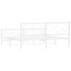 vidaXL Giroletto con Testiera e Pediera Metallo Bianco 180x200 cm